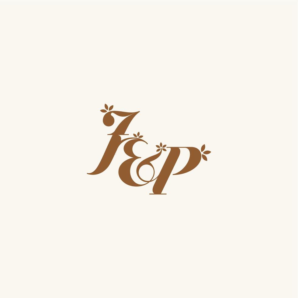 initial wedding beauty bold monogram leaf logo letter organic and nature concept JP vector