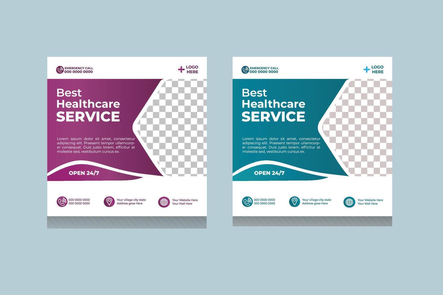 Medical Social Media Post design. vector