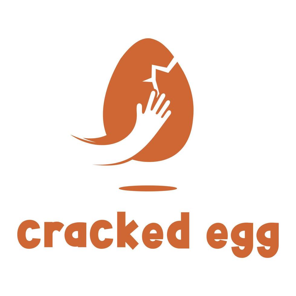 cracked egg minimalist flat logo design vector