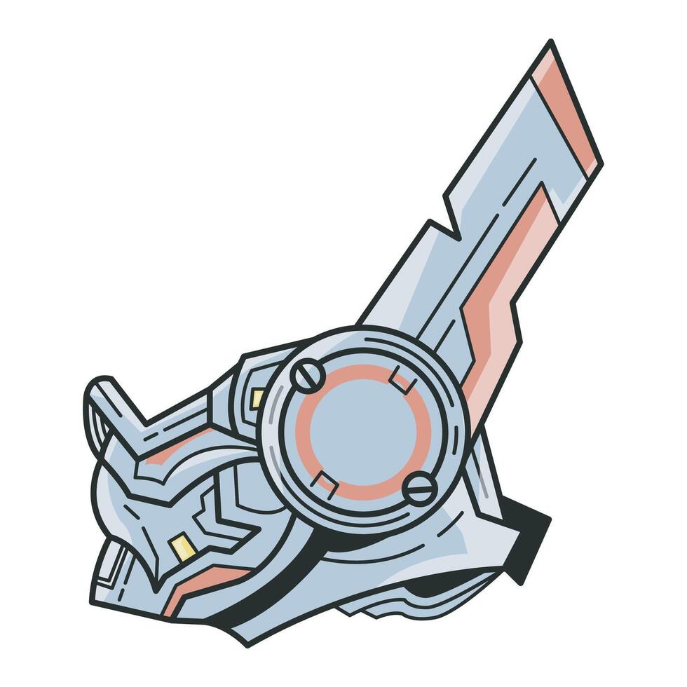 flat of cool robot mouth mask seen from the side vector