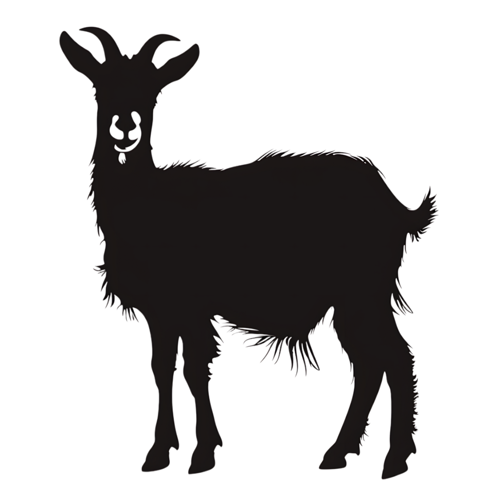 Goat silhouette Arabian pattern set against transparent background png