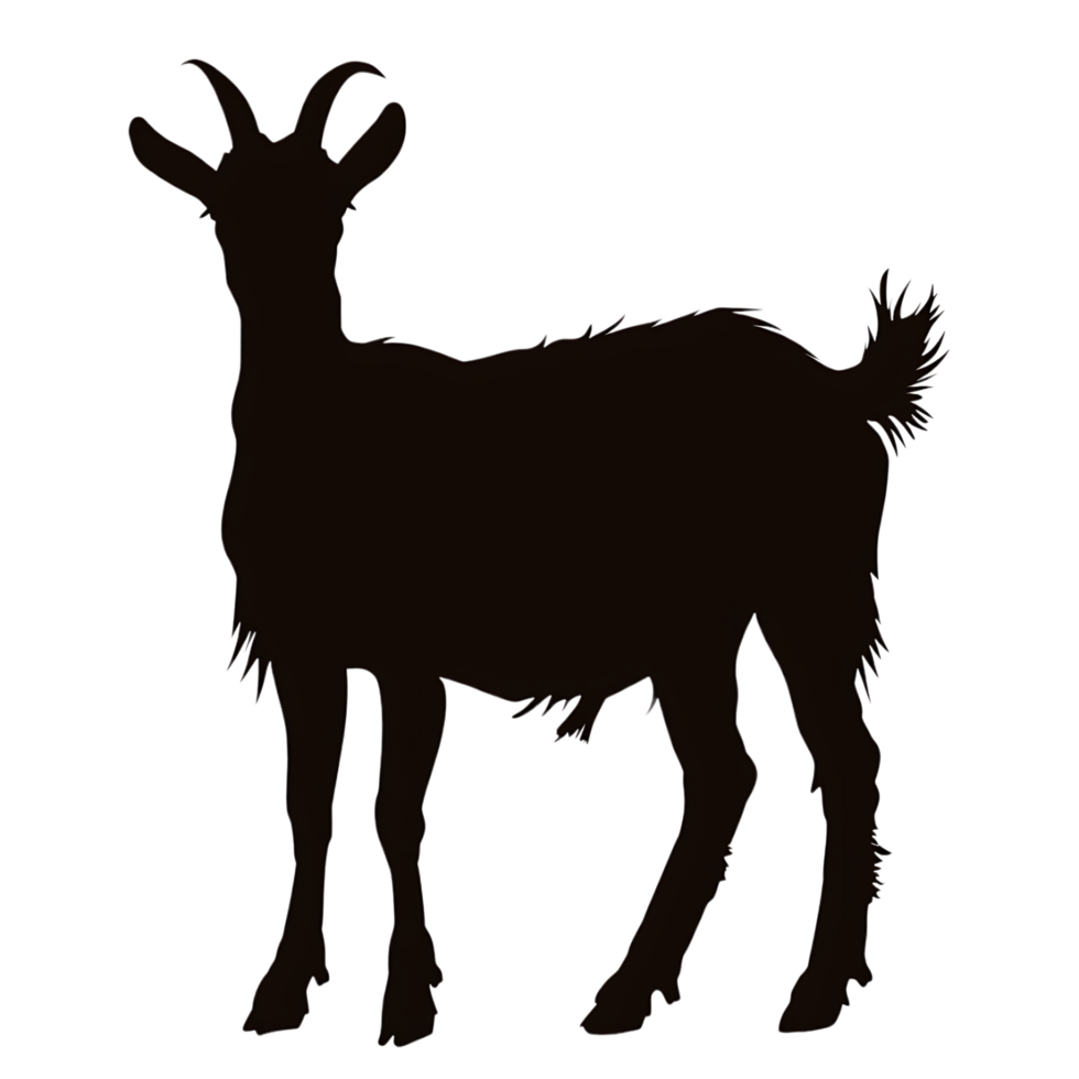 Goat silhouette Arabian pattern set against transparent background png