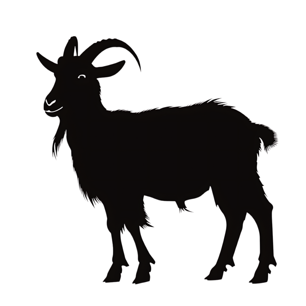 Goat silhouette Arabian pattern set against transparent background png
