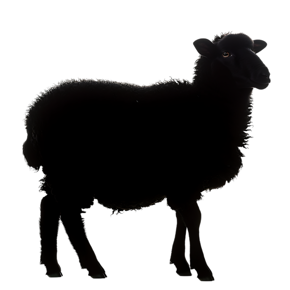 Sheep silhouette Arabian pattern set against transparent background png