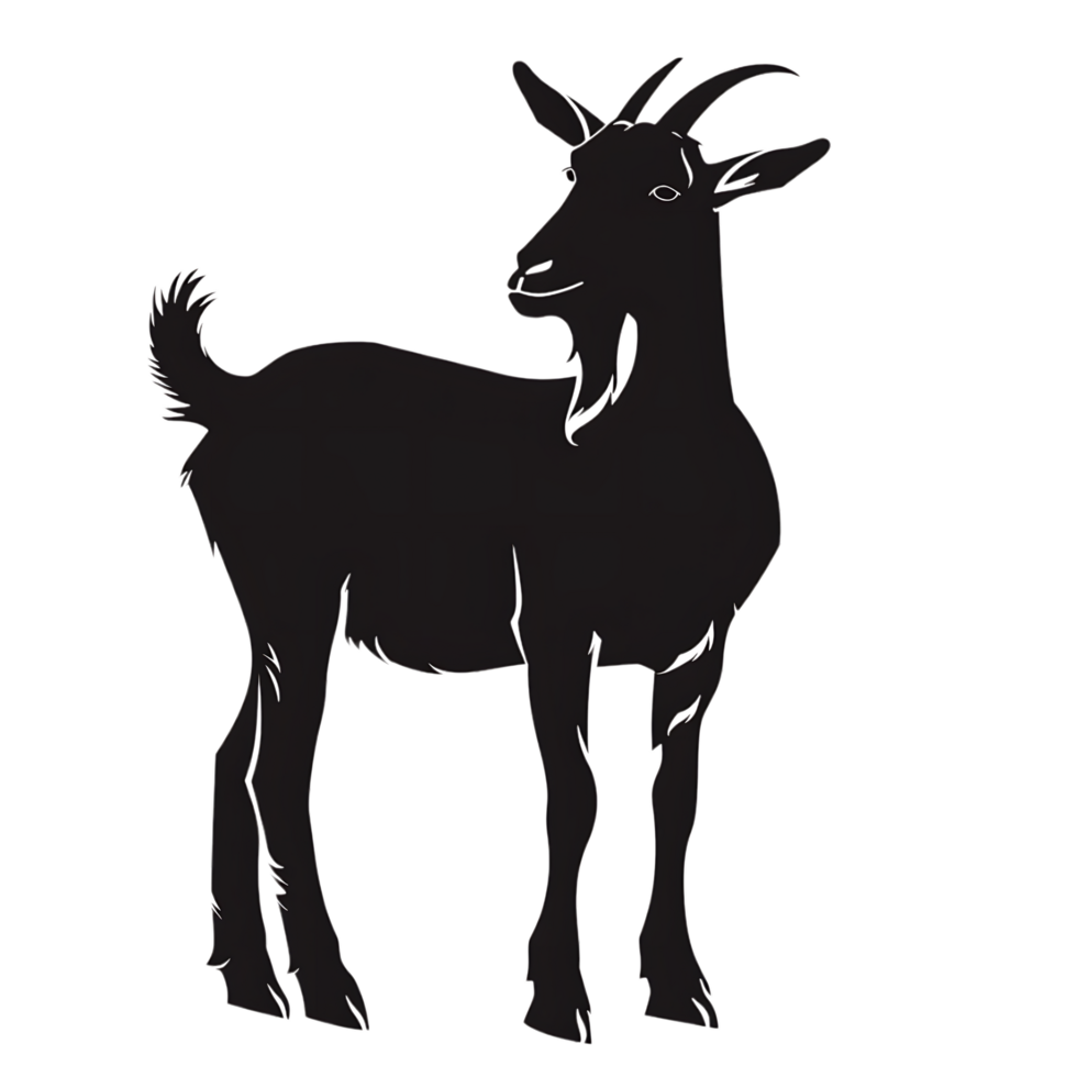 Goat silhouette Arabian pattern set against transparent background png
