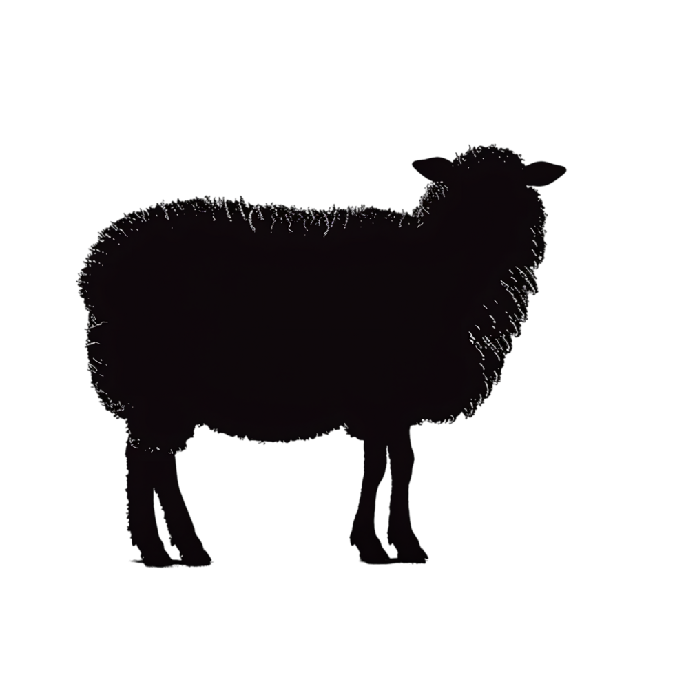 Sheep silhouette Arabian pattern set against transparent background png