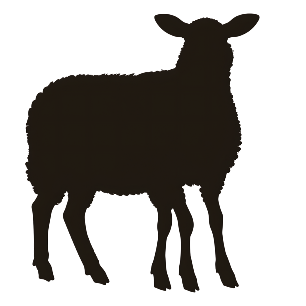 Sheep silhouette Arabian pattern set against transparent background png