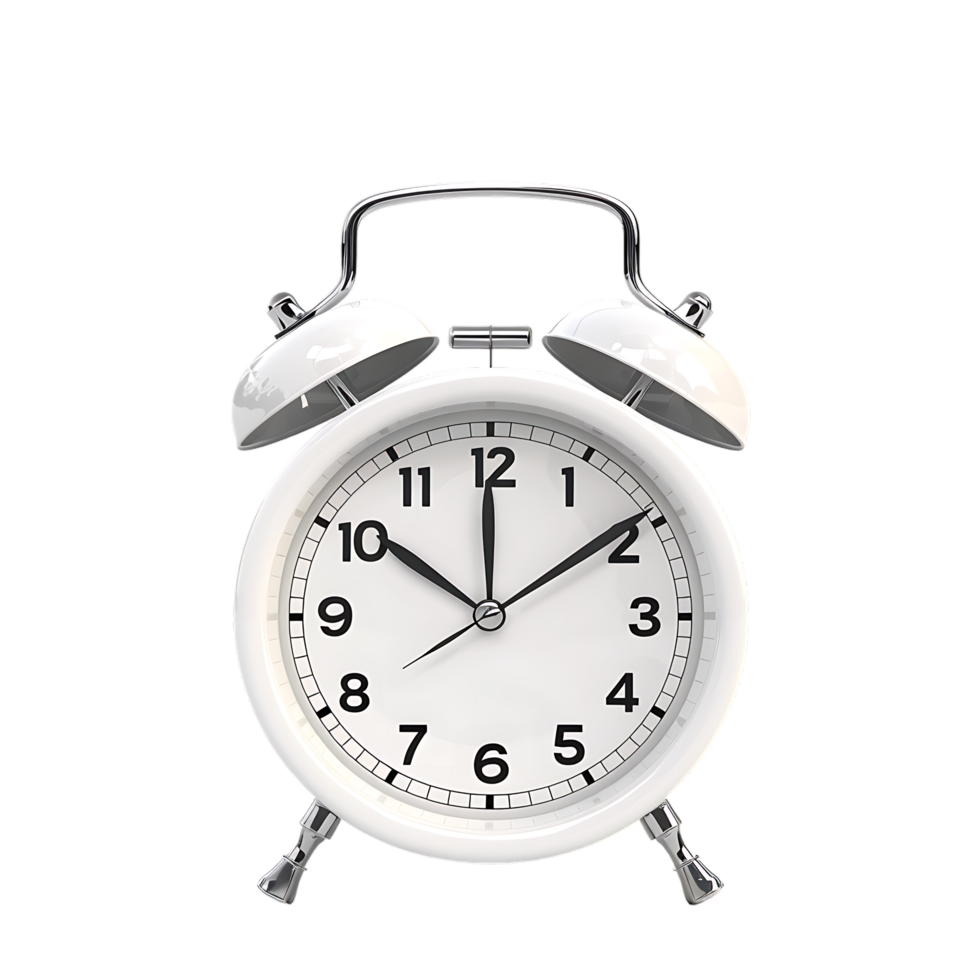 3D alarm clock isolated on a transparent background png