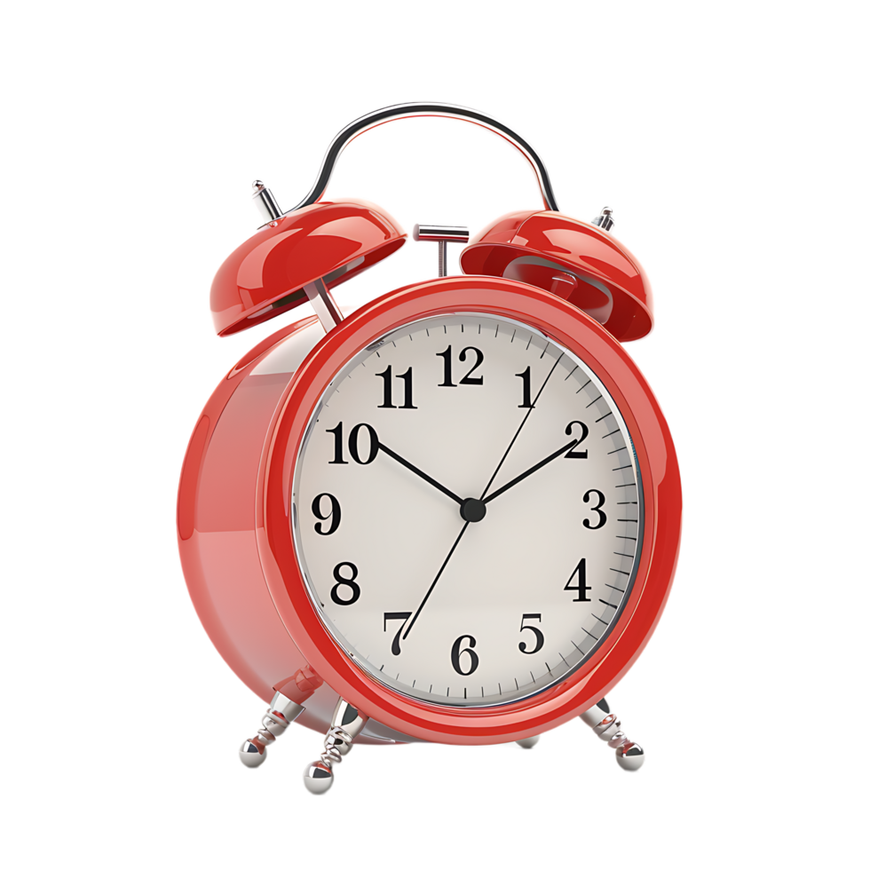 3D alarm clock isolated on a transparent background png