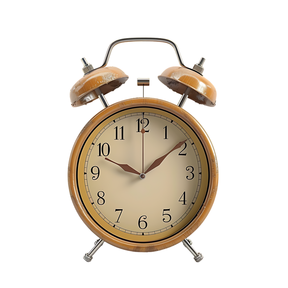 3D alarm clock isolated on a transparent background png