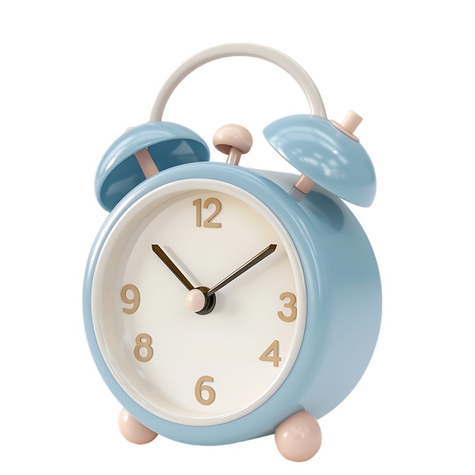 3D alarm clock isolated on a transparent background png