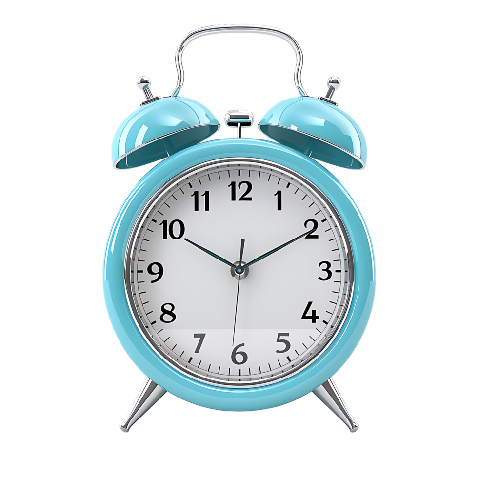 3D alarm clock isolated on a transparent background png