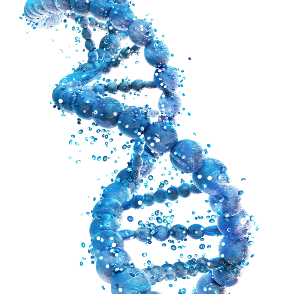 3d azul dna hélice seqüência elemento isolado png