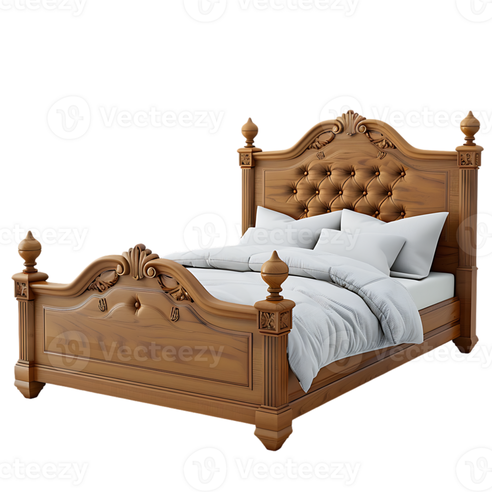 A bed isolated in an image with high resolution png