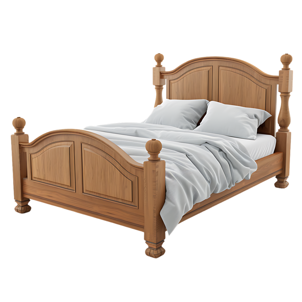A bed isolated in an image with high resolution png