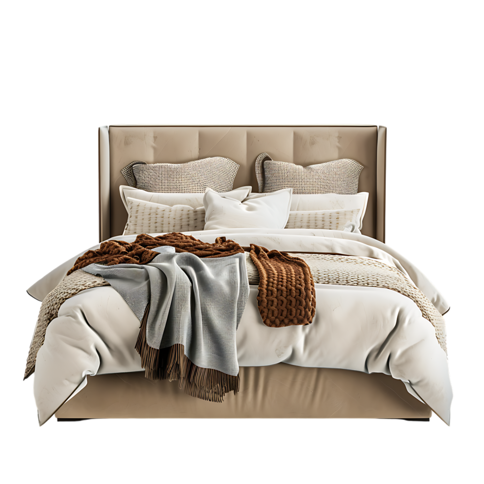 A bed isolated in an image with high resolution png