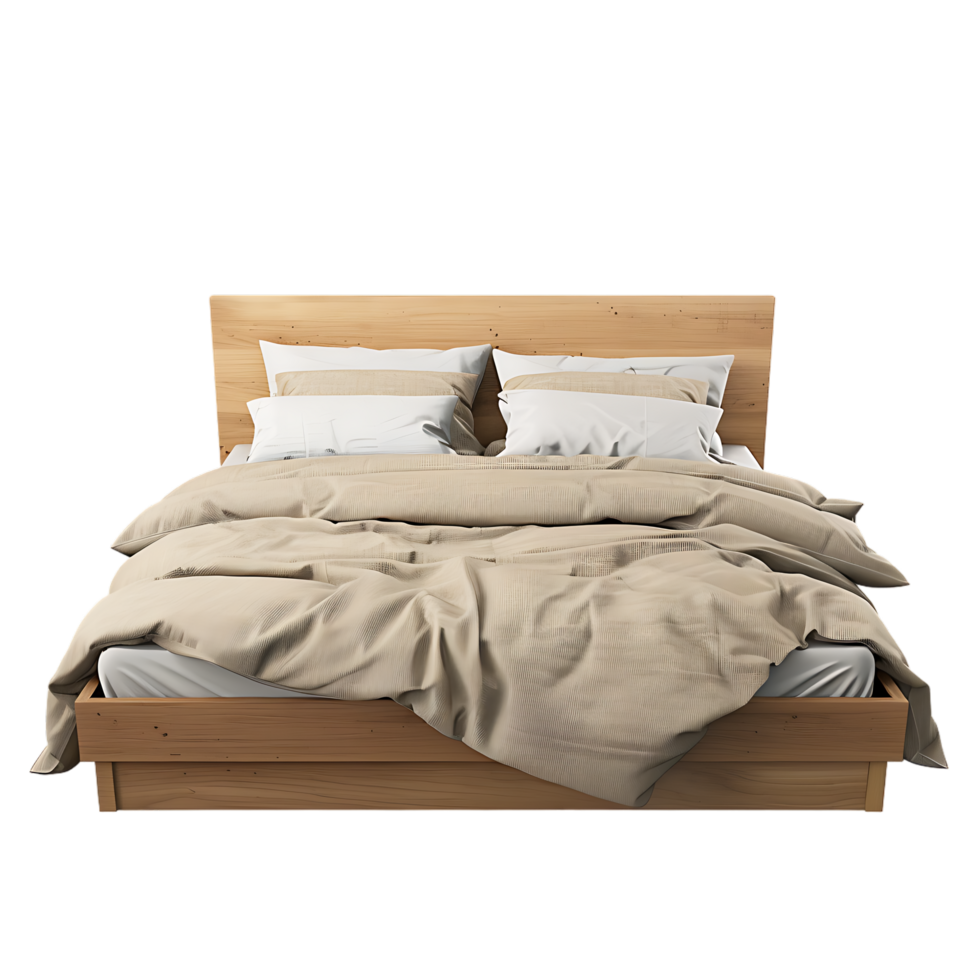 A bed isolated in an image with high resolution png