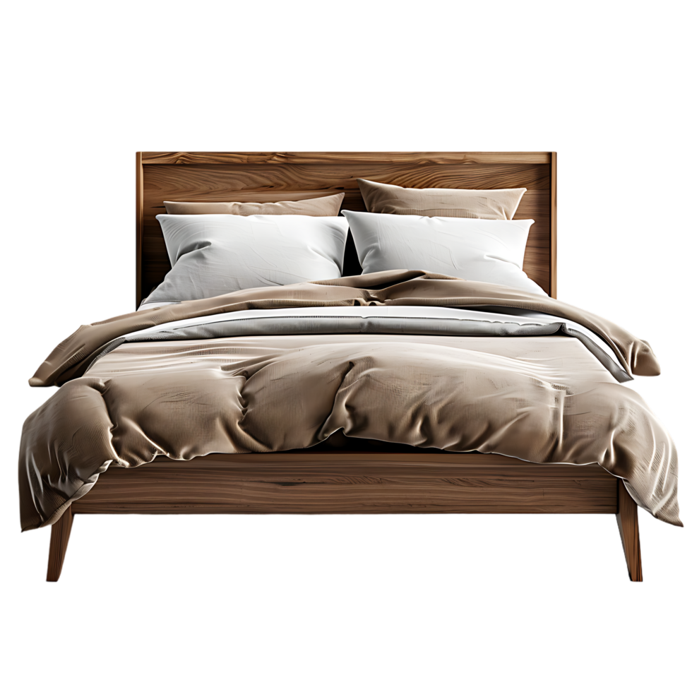 A bed isolated in an image with high resolution png