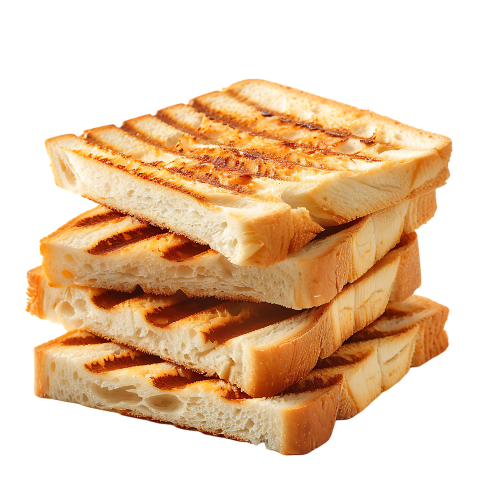 A collection of crispy toasted bread slices png
