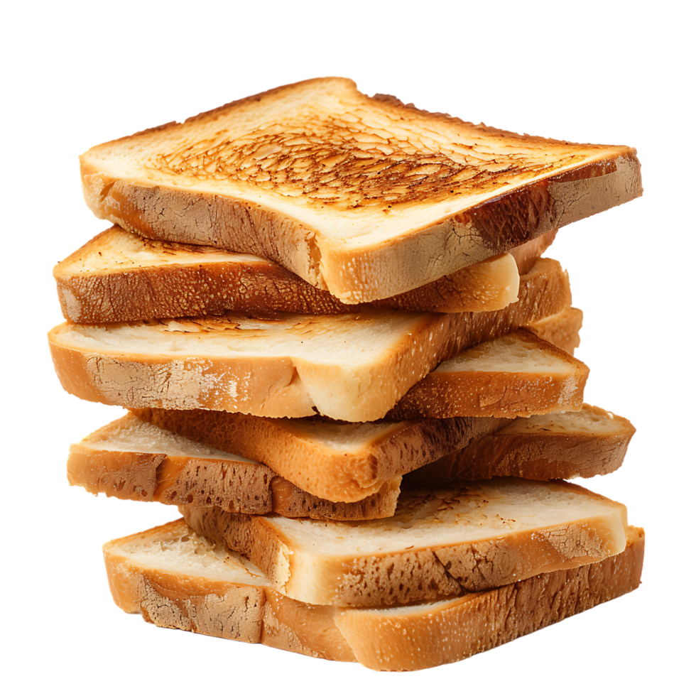 A collection of crispy toasted bread slices png