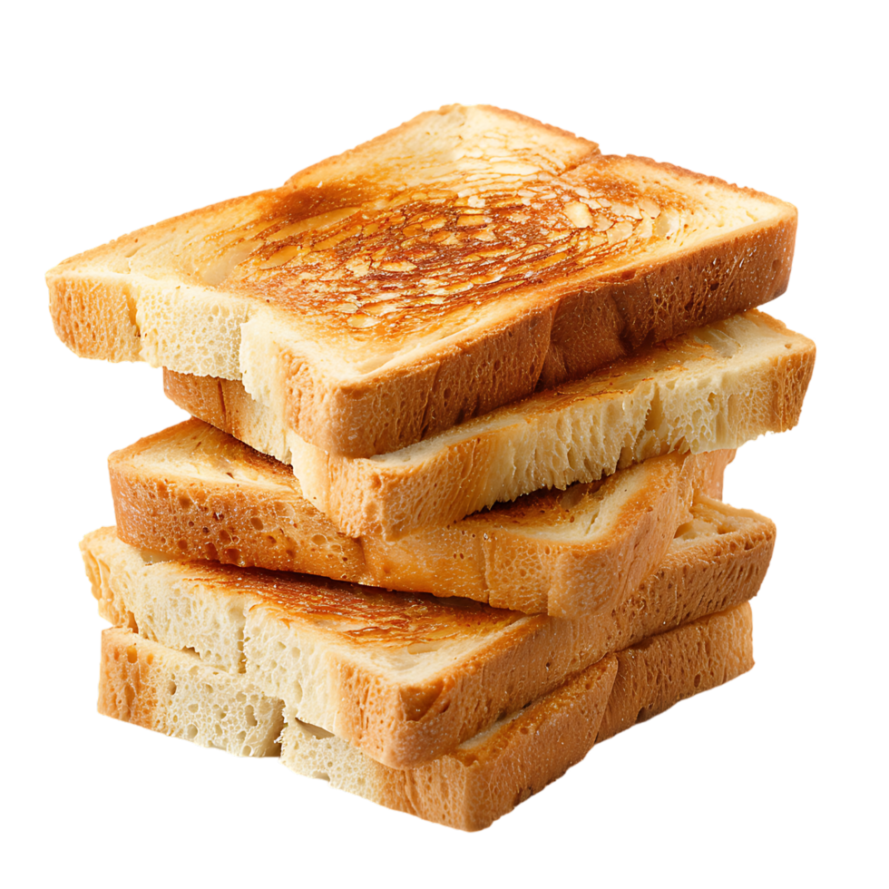 A collection of crispy toasted bread slices png