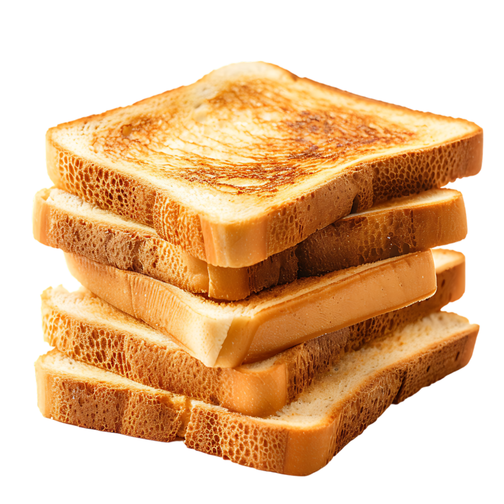 A collection of crispy toasted bread slices png