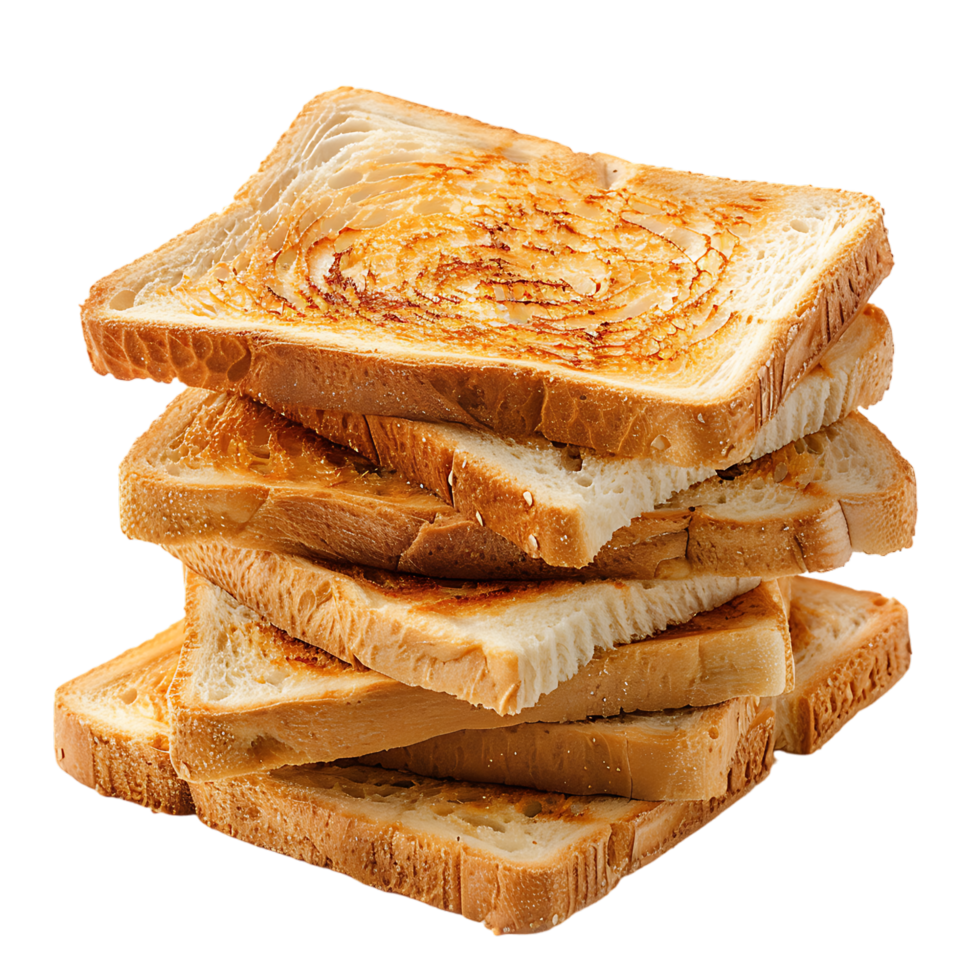 A collection of crispy toasted bread slices png