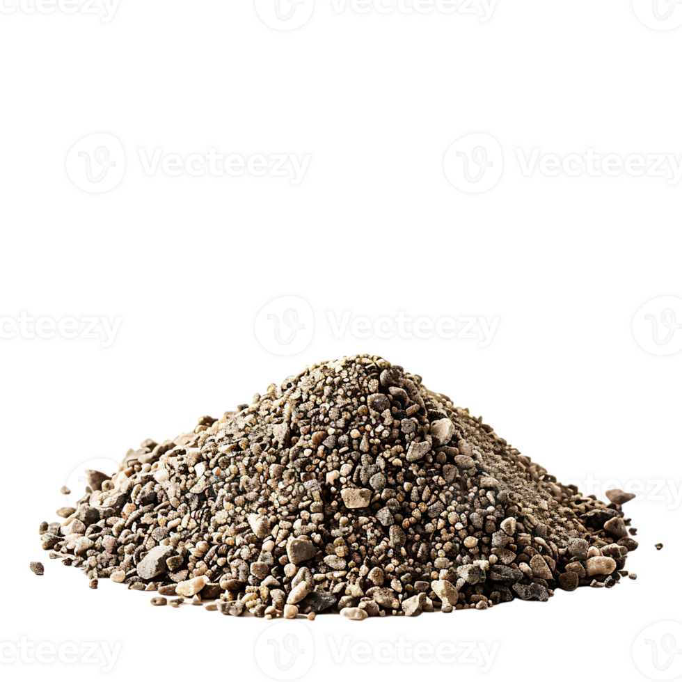 A heap of dry beach sand isolated against a transparent background png