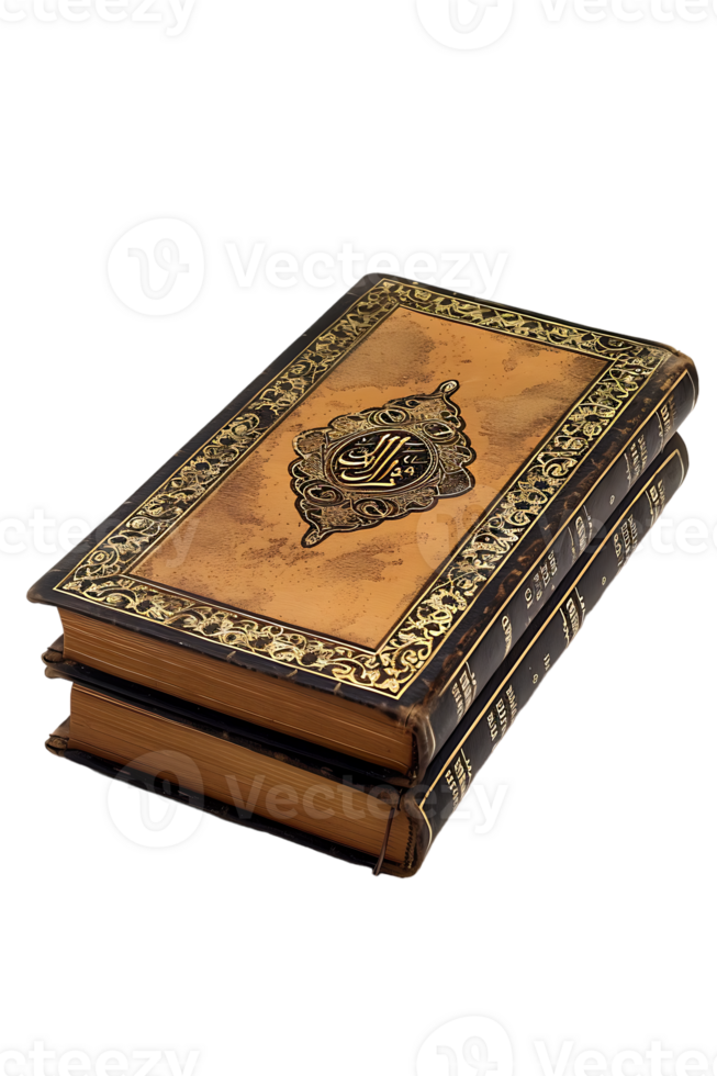 A Islamic book QURAN isolated against a transparent background png