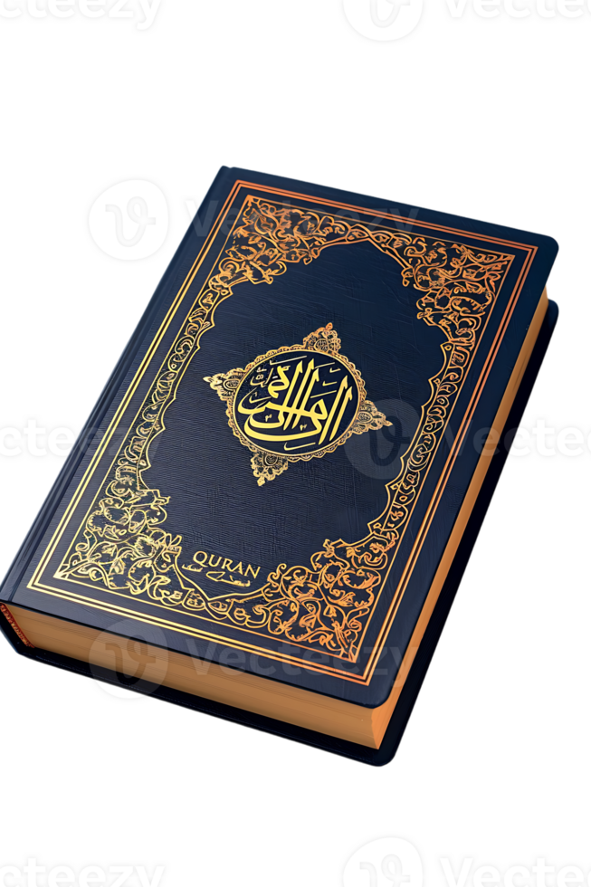 A Islamic book QURAN isolated against a transparent background png