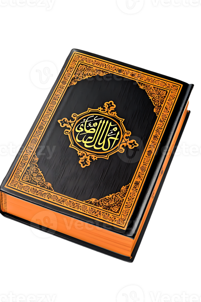 A Islamic book QURAN isolated against a transparent background png