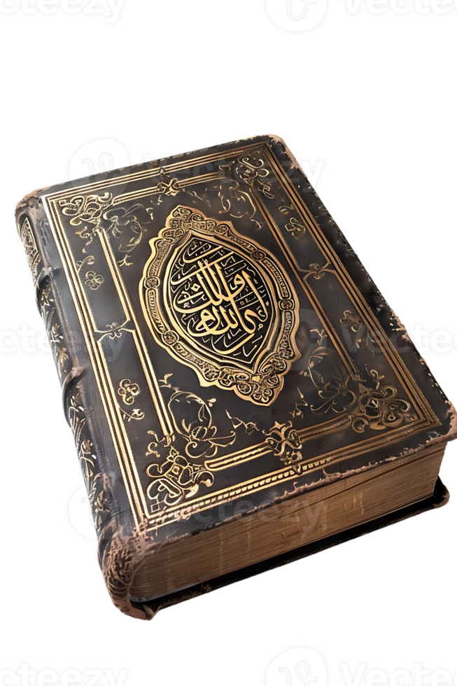 A Islamic book QURAN isolated against a transparent background png