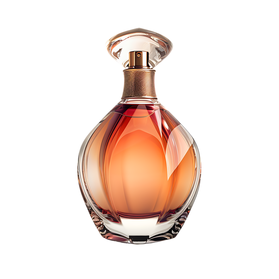 A luxury perfume bottle isolated against a transparent background png