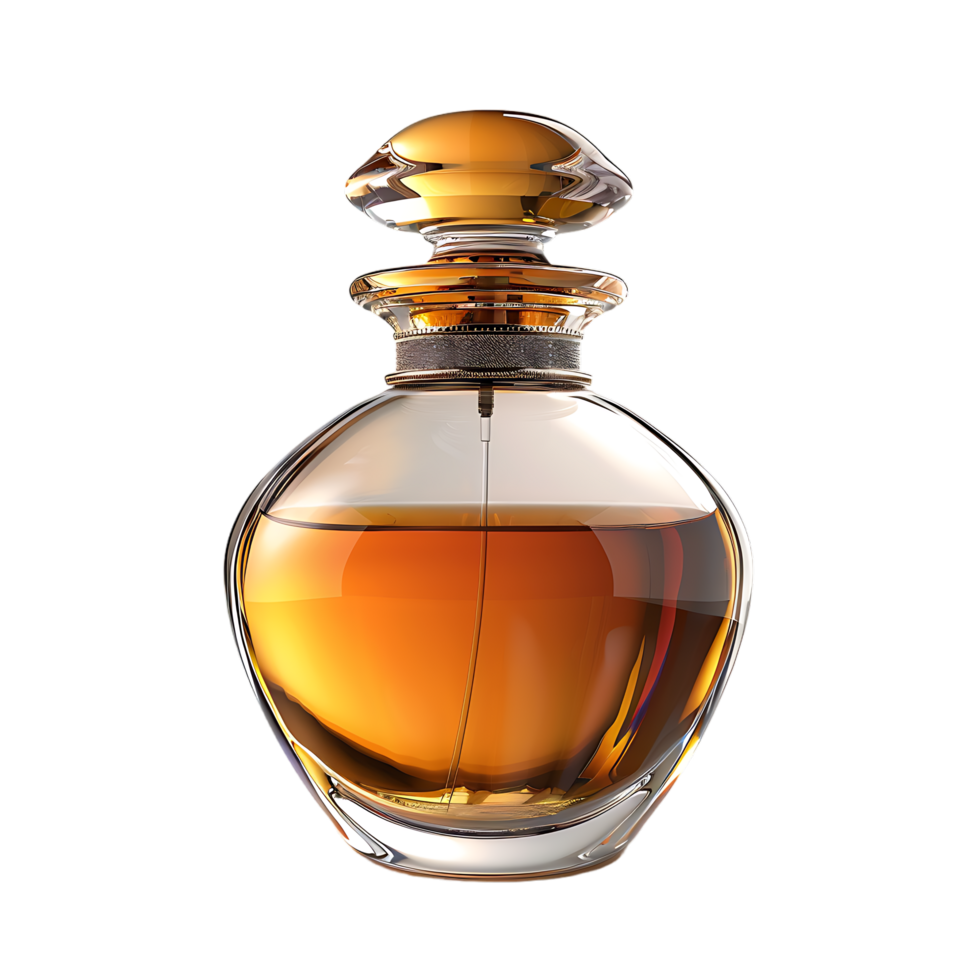 A luxury perfume bottle isolated against a transparent background png