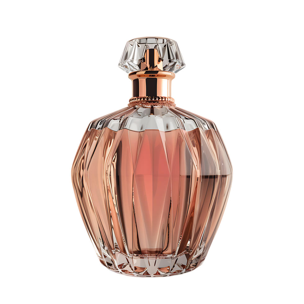 A luxury perfume bottle isolated against a transparent background png