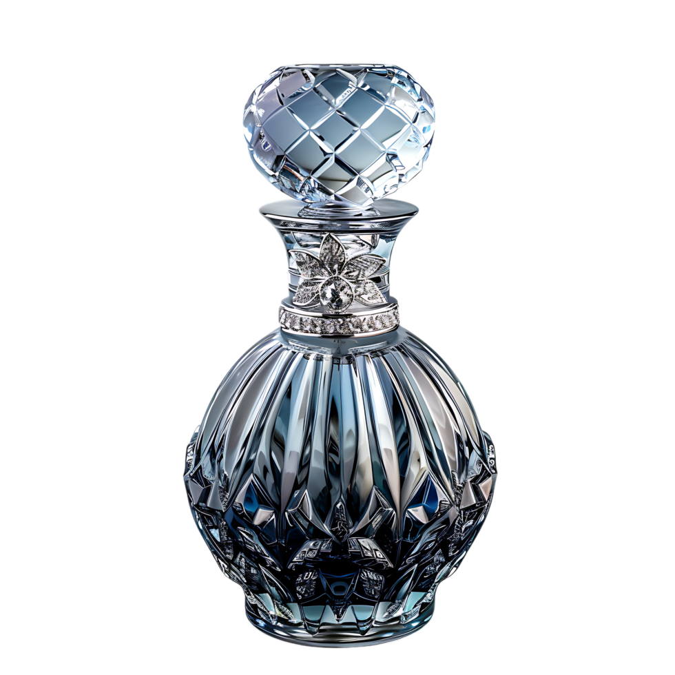 A luxury perfume bottle isolated against a transparent background png