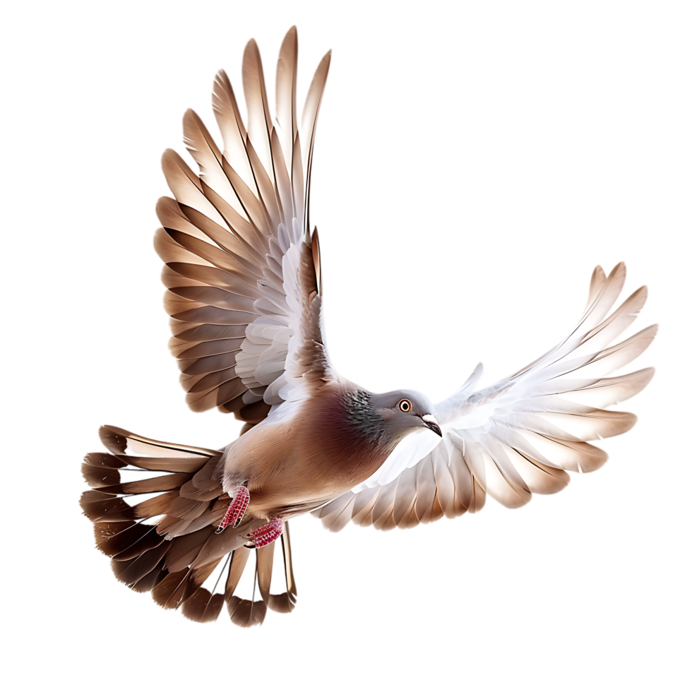 A majestic dove soars gracefully captured in stunning high detail png