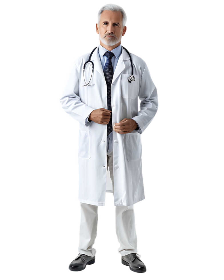 A physician stands alone high-resolution image capturing intricate details png