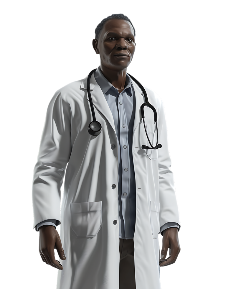 A physician stands alone high-resolution image capturing intricate details png