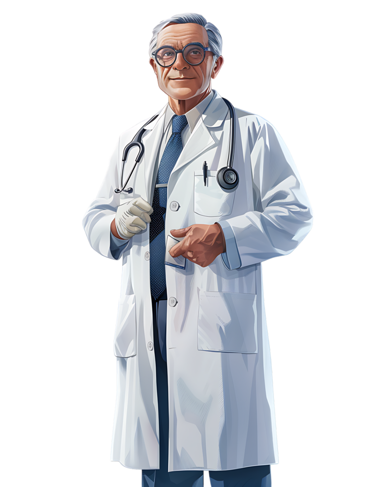 A physician stands alone high-resolution image capturing intricate details png