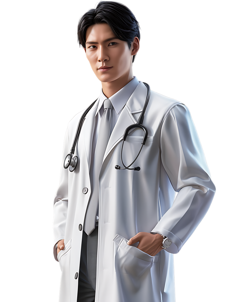 A physician stands alone high-resolution image capturing intricate details png