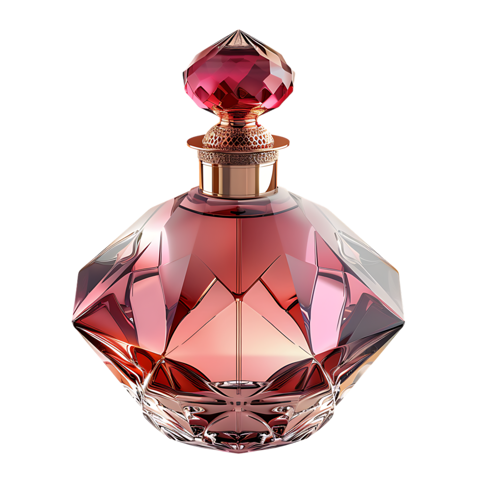 A luxury perfume bottle isolated against a transparent background png