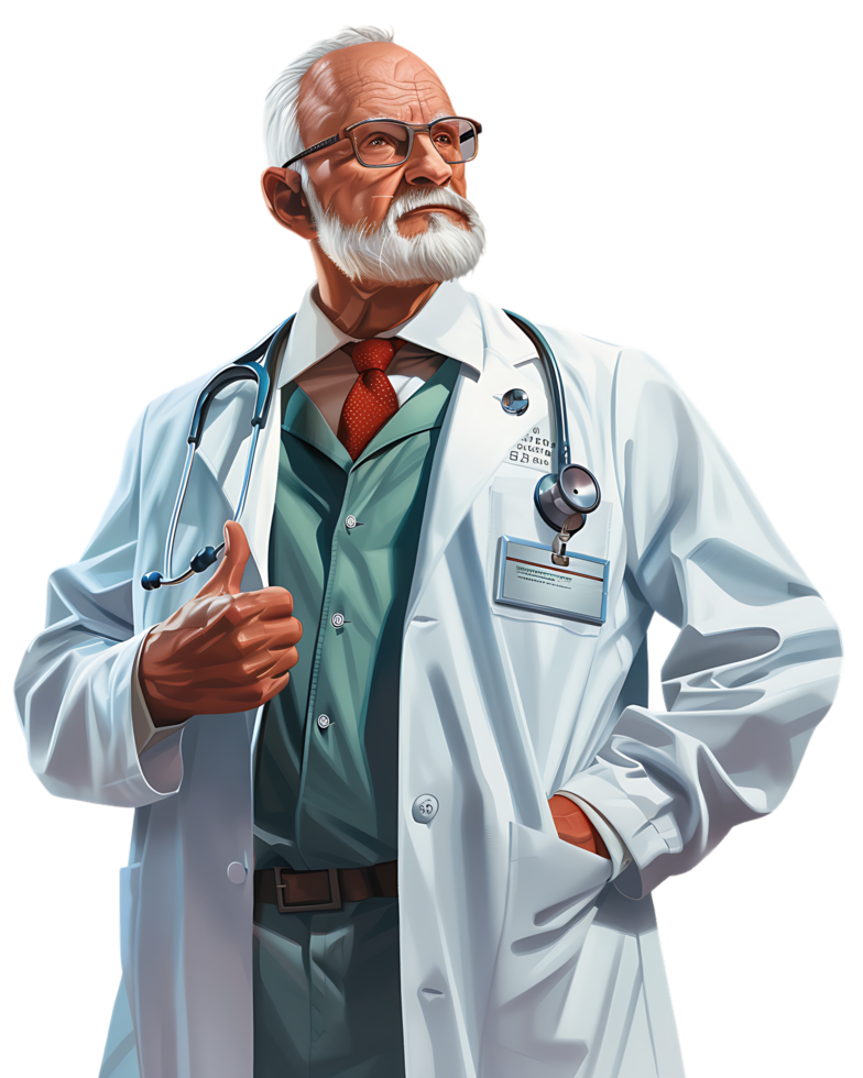 A physician stands alone high-resolution image capturing intricate details png