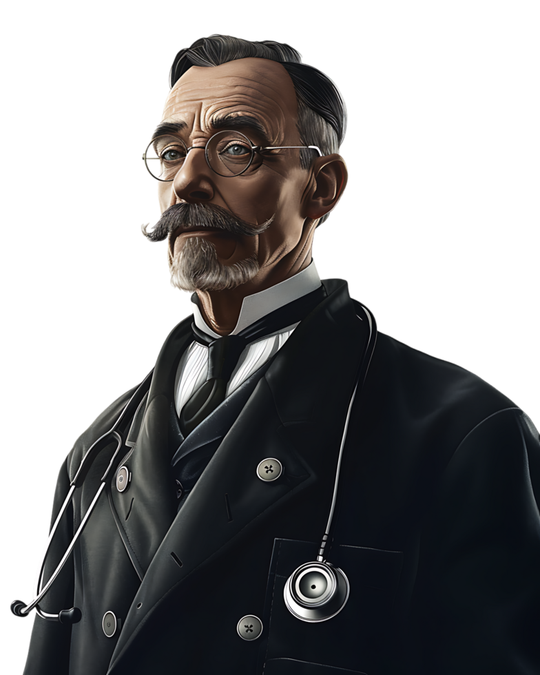 A physician stands alone high-resolution image capturing intricate details png