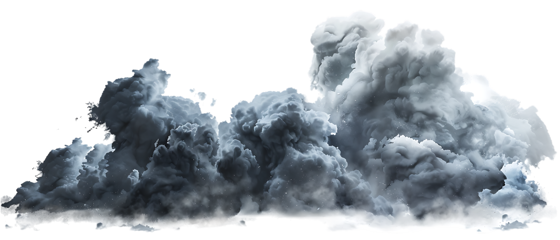 A picture of black storm clouds with intense lightning and smoke available in high resolution png