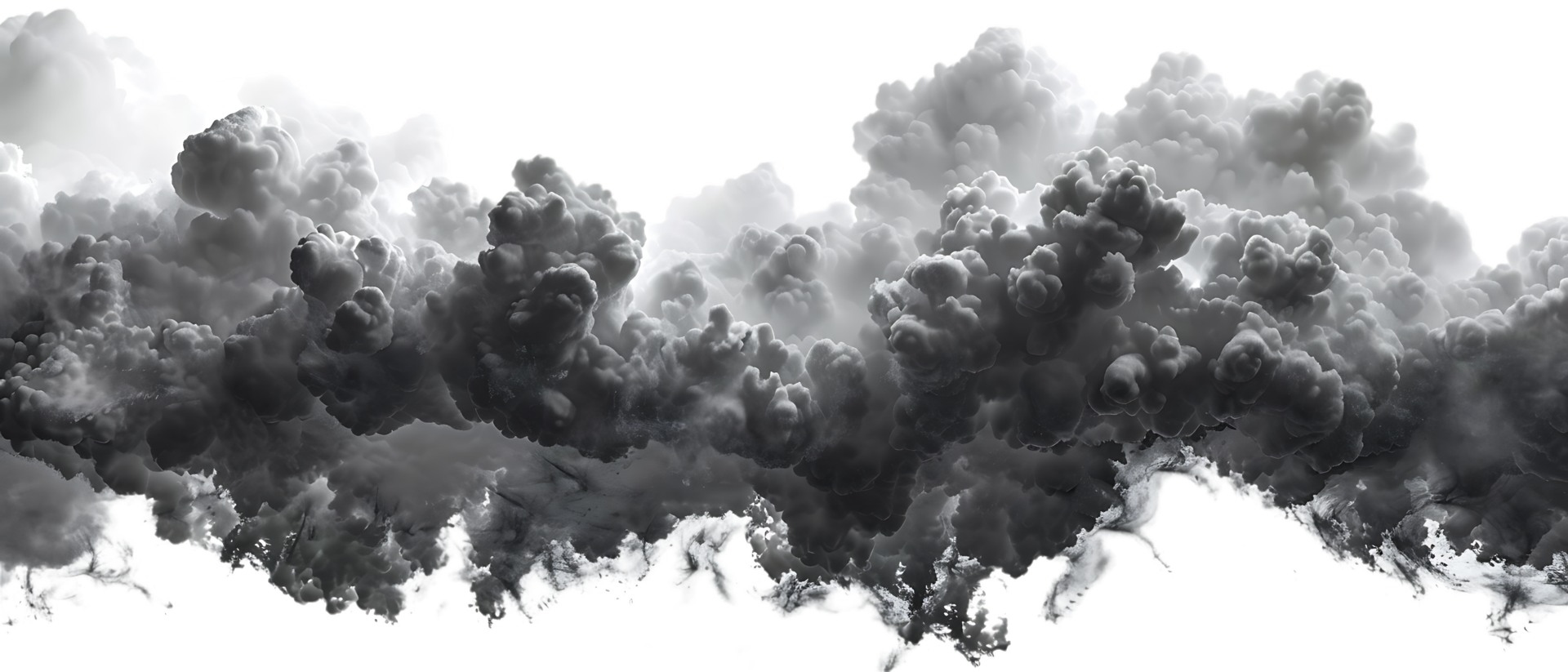 A picture of black storm clouds with intense lightning and smoke available in high resolution png