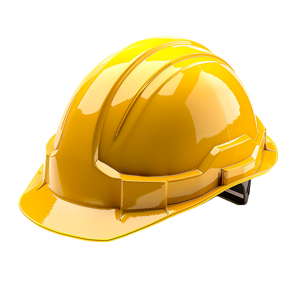 A transparent background features a standalone yellow hard hat png