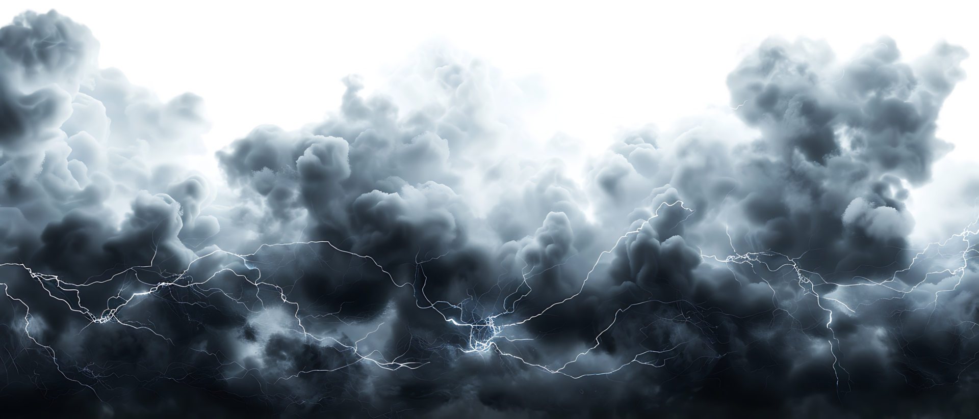A picture of black storm clouds with intense lightning and smoke available in high resolution png