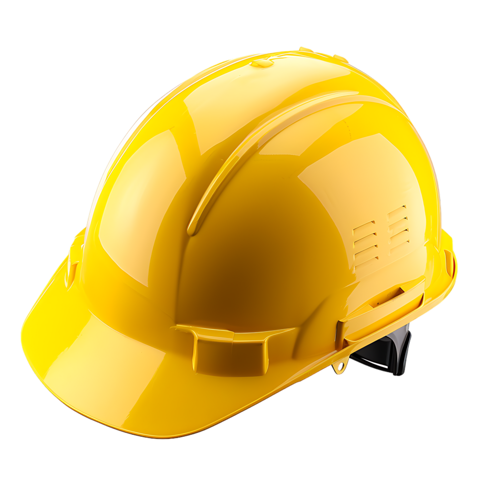 A transparent background features a standalone yellow hard hat png