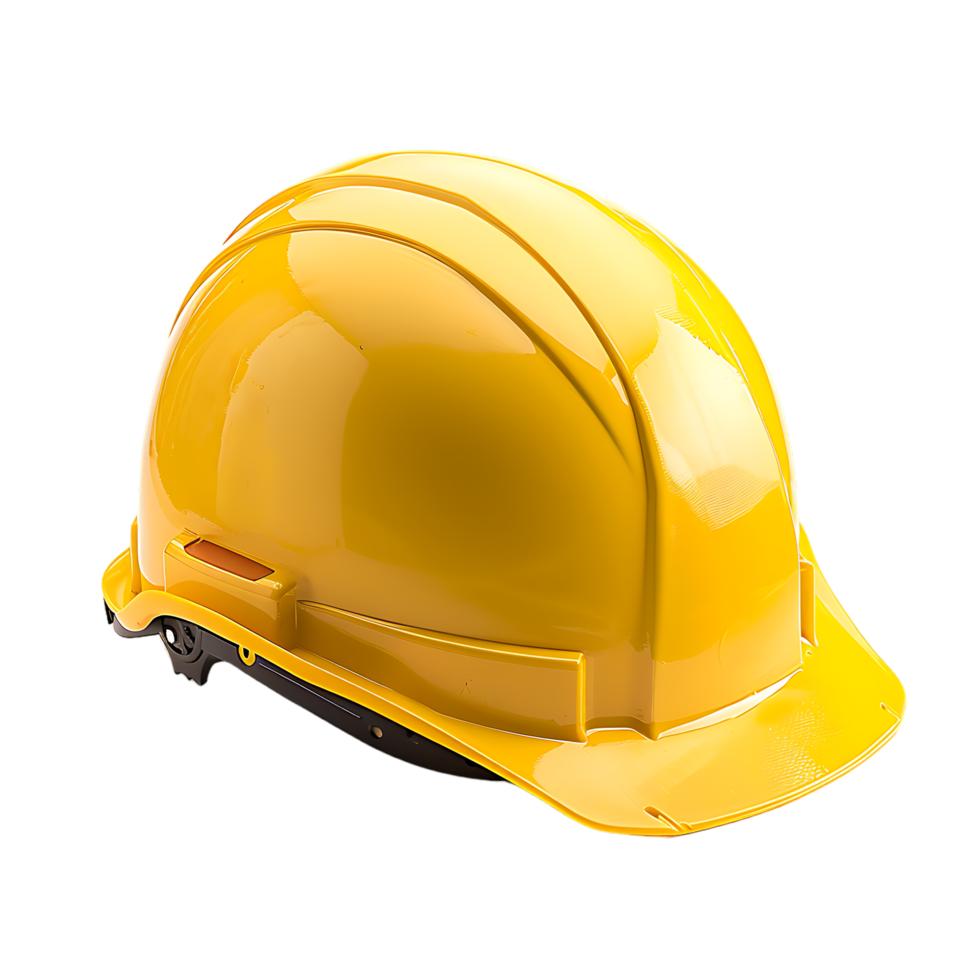 A transparent background features a standalone yellow hard hat png